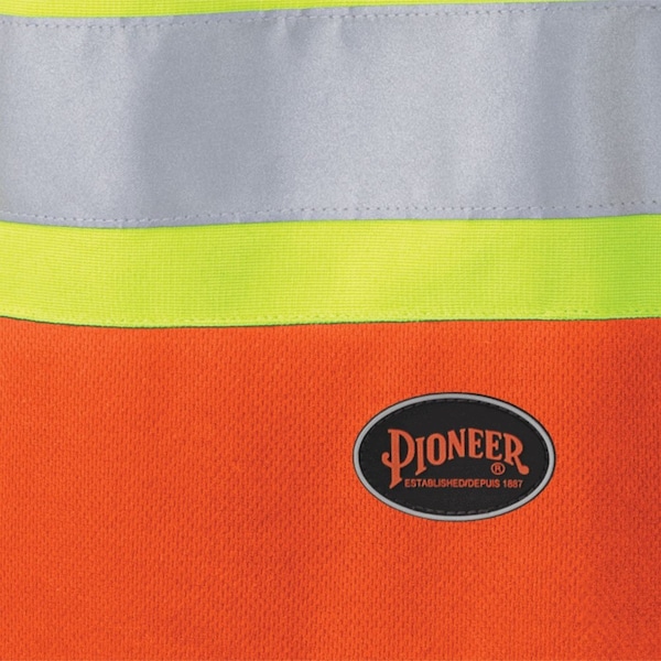 Safety Shirt, Hi-Vis, Orange, Polyester, L